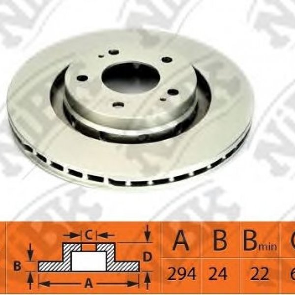 Диск тормозной перед MMC 4615A179 Nibk RN-1403 CU#W CW#W GG#W GF#W Citroen C-Crosser D=293 (DF6174)