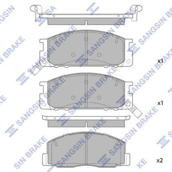 Колодки тормозные  передние Sangsin SP-1464 (NP1096,PF1218)