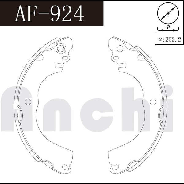 Колодки тормозные задние Nissan Y12 G11 Z12 C11 E11 MMC Z21/23A R=101,6 Anchi AF924 (K-1267,FN1267)