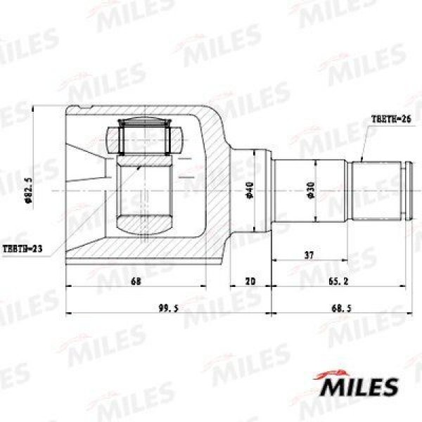 Шрус внутренний Ford 1552941 Miles GA11076 Focus II CB4 1.8L 2.0L 04/07-12/09, L