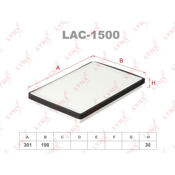 Фильтр салонный Lynx LAC-1500 (CU 3054 Mann/CF 8868 Fram)