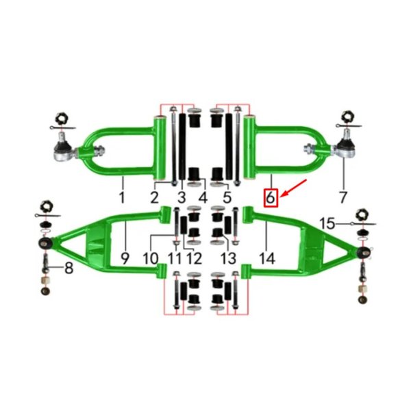 Рычаг передний верхний левый флуоресцентный зелёный BSE XT-1