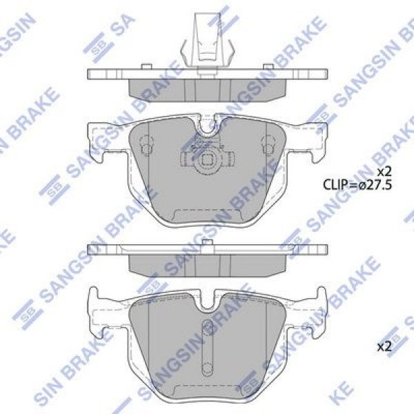 Колодки тормозные задние BMW 34216776937 Sangsin SP-2157 X5 E70 F15/85 2.0L 3.0L 06/10-18 (GDB1730)