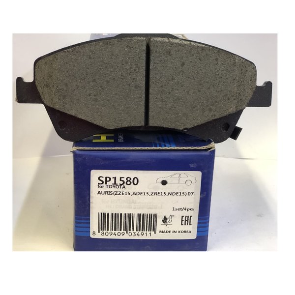 Колодки тормозные передние Toyota 04465-02280 Sangsin SP-1580 AURIS 2.0D/2.2D 07-/AVENSIS 09-/VERSO 