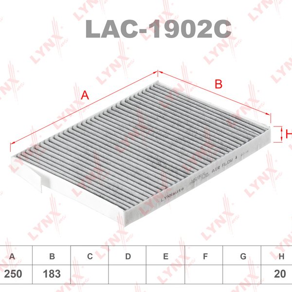 Фильтр салонный Lynx LAC-1902C угольный (CUK 2620 Mann)