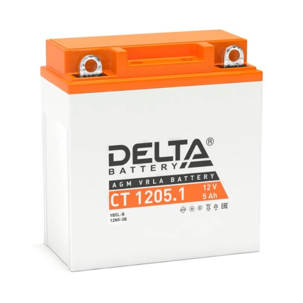 Аккумулятор мото Delta CT 1205.1 5 А/ч L (12N5-3B, YB5L-B)