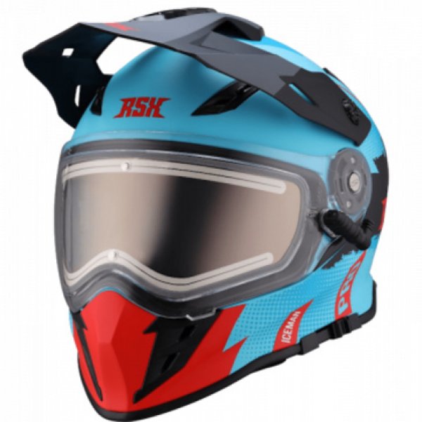Шлем RSX Iceman (H-331) Winter красно-голубой матовый 2XL (Очки желтые)