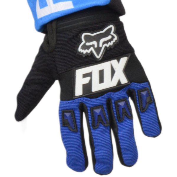 Мотоперчатки подростковые FOX №3 Black/Blue (17 см/10-11 лет)
