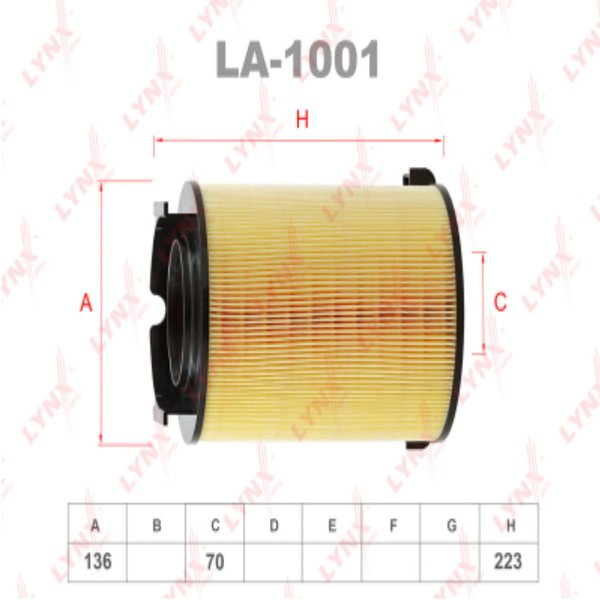 Фильтр воздушный Lynx LA-1001 (C 14130 Mann/CA 9800 Fram)