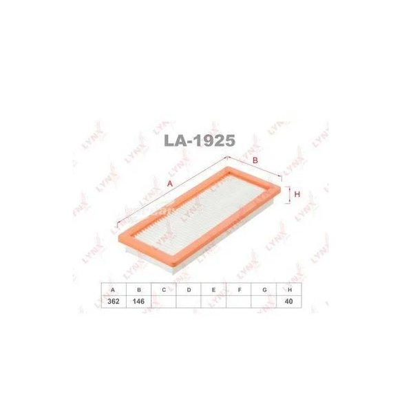 Фильтр воздушный Lynx LA-1925 (CA 10416 Fram/C 36003 Mann/C 36001 Mann)